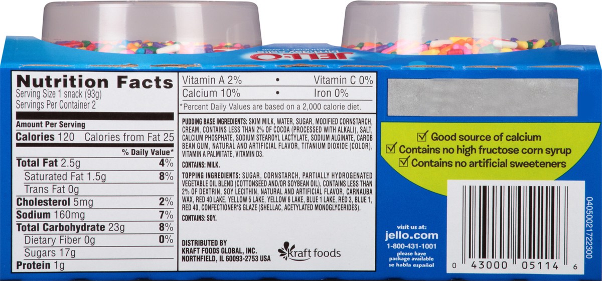 slide 3 of 13, Jell-O Birthday Cake Pudding Snacks 2 ct. Cups, 6.5 oz