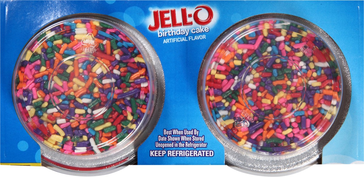 slide 9 of 13, Jell-O Birthday Cake Pudding Snacks 2 ct. Cups, 6.5 oz