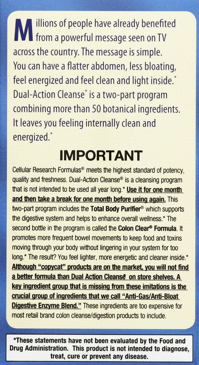 slide 2 of 4, Cellular Research Formulas Dual-Action Cleanse 1 ea, 1 ct