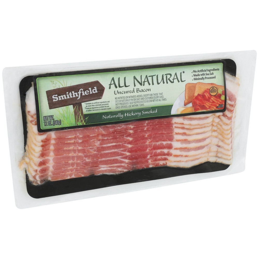 slide 5 of 5, Smithfield Naturally Applewood Smoked Uncured Bacon, 12 oz