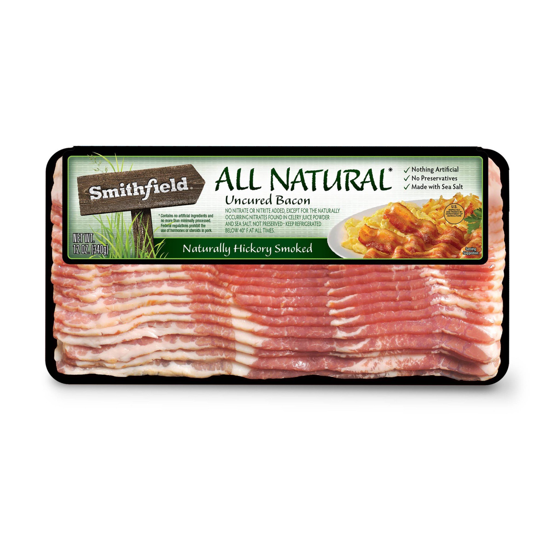 slide 1 of 5, Smithfield Naturally Applewood Smoked Uncured Bacon, 12 oz