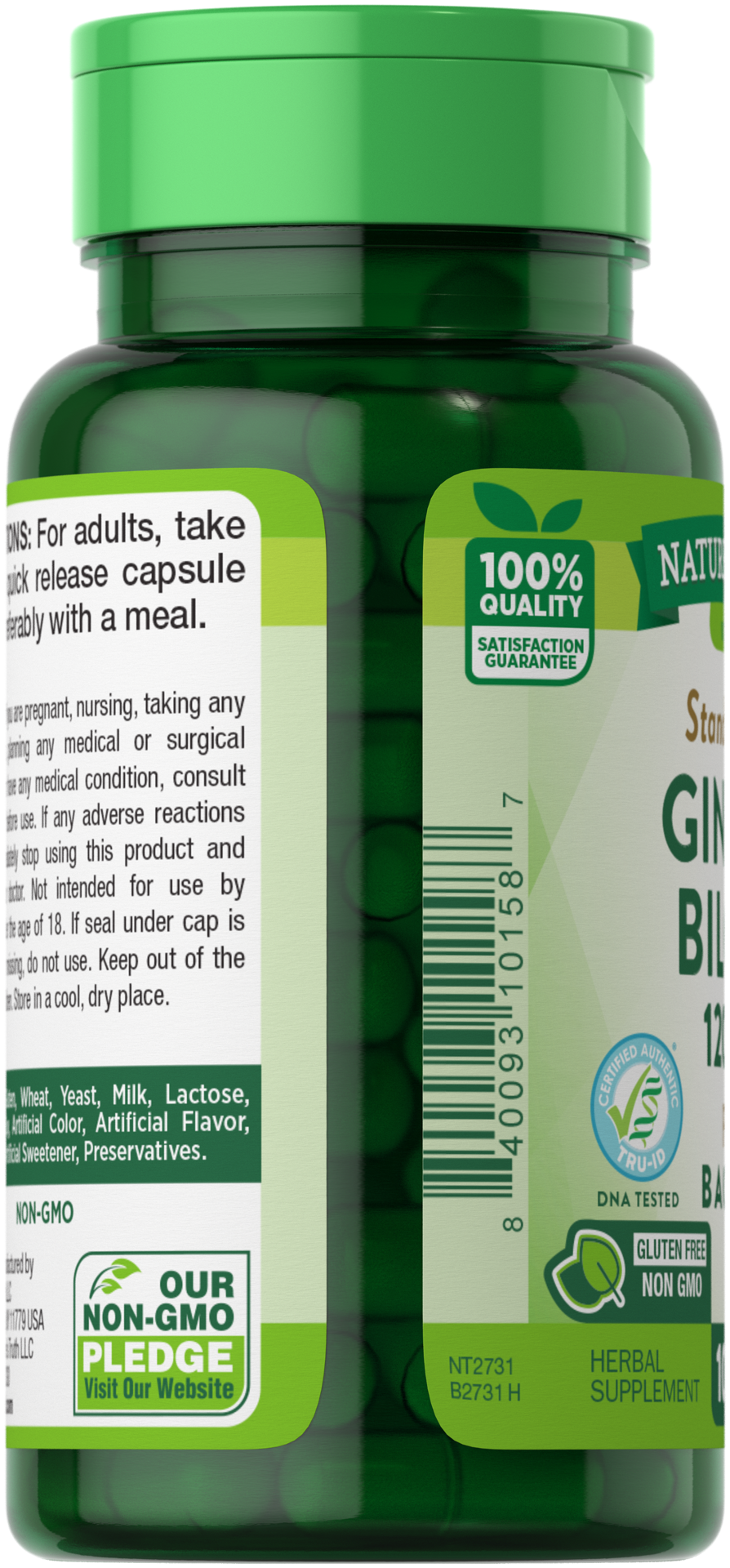 slide 4 of 4, Nature's Truth Standardized Ginkgo Biloba 120 mg plus Bacopa, 100 ct; 120 mg