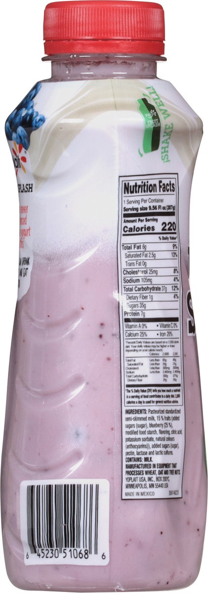 slide 8 of 9, Yoplait Fruit Splash Blueberry Smoothie 9.56 fl oz, 9.56 fl oz