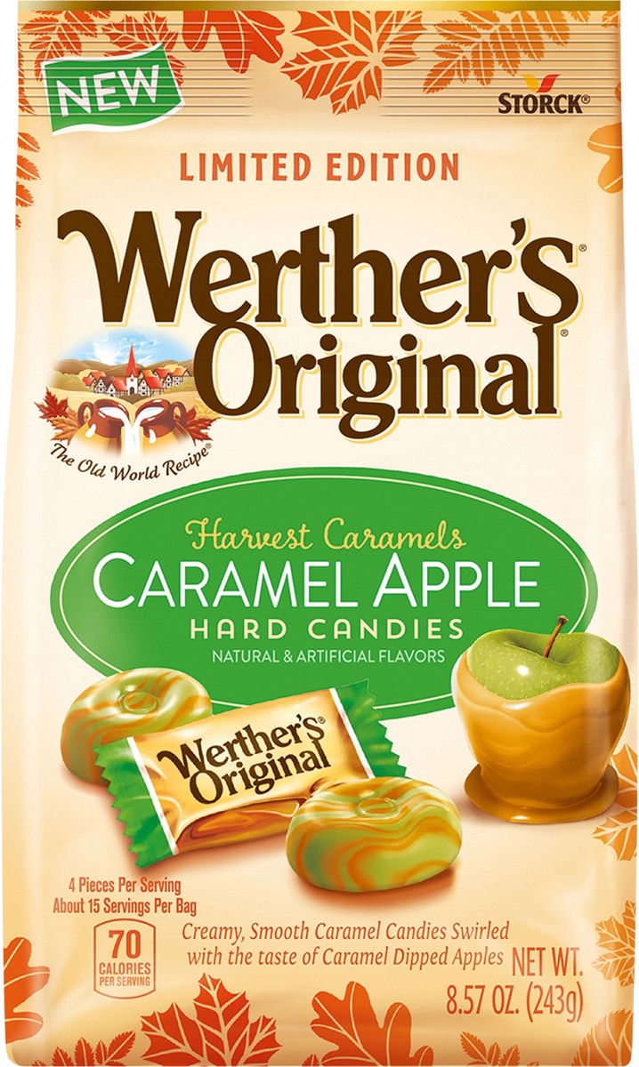 slide 9 of 9, Werther's Original Individually Wrapped Caramel Apple Hard Candy, 8.57 oz Bag, 8.57 oz