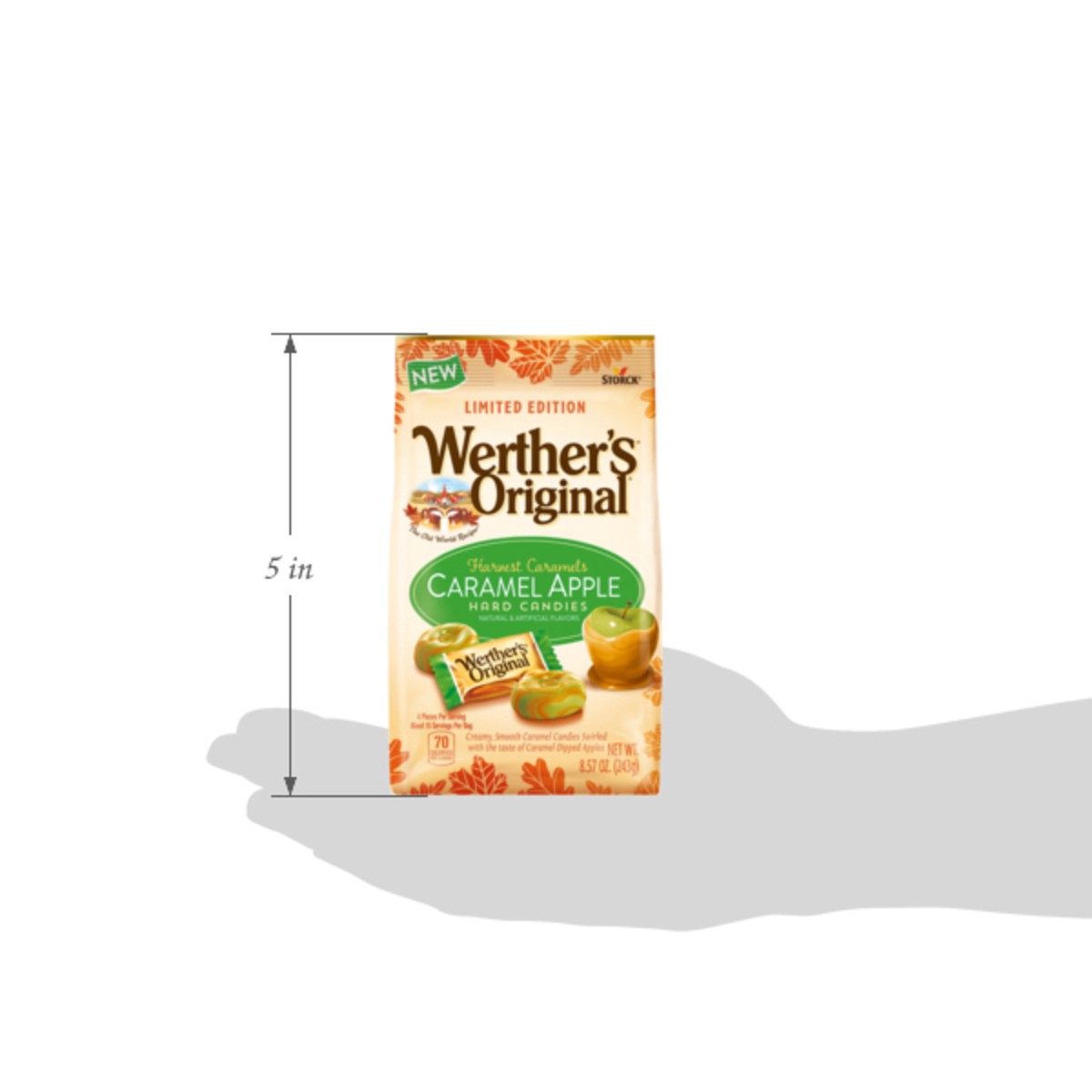 slide 6 of 9, Werther's Original Individually Wrapped Caramel Apple Hard Candy, 8.57 oz Bag, 8.57 oz