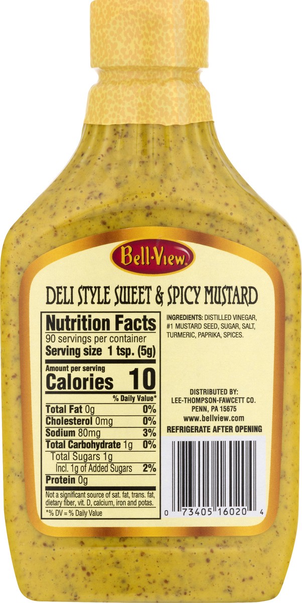 slide 5 of 13, Bell-View Deli Style Sweet & Spicy Mustard 16 oz, 16 oz