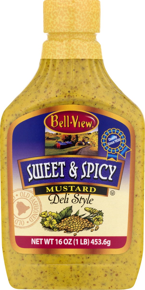 slide 1 of 13, Bell-View Deli Style Sweet & Spicy Mustard 16 oz, 16 oz