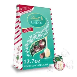 Lindt Lindor Holiday Assorted Peppermint Chocolate Candy Truffles, 15.2 oz