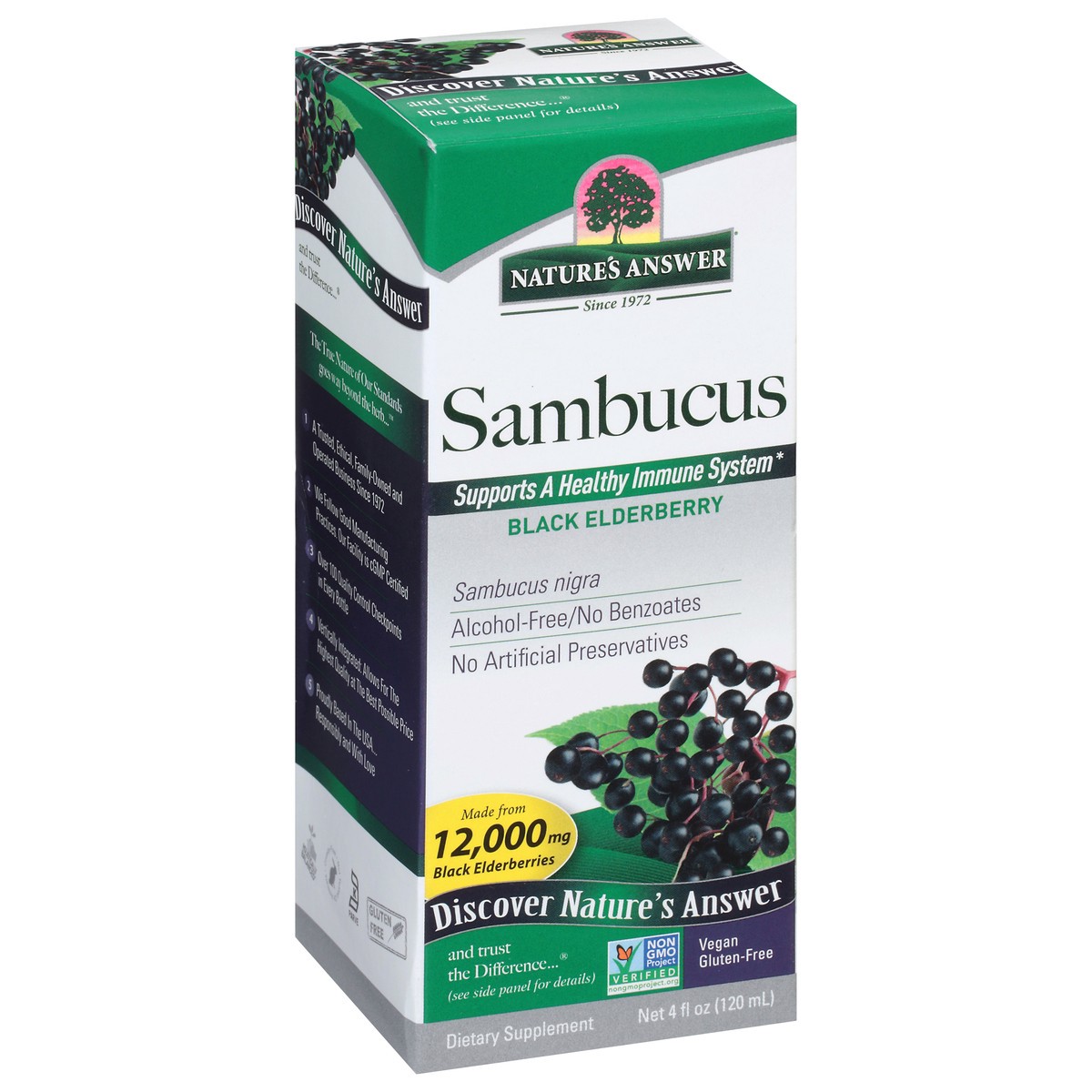 slide 6 of 9, Nature's Answer 12,000 mg Black Elderberry Sambucus 4 fl oz, 4 fl oz