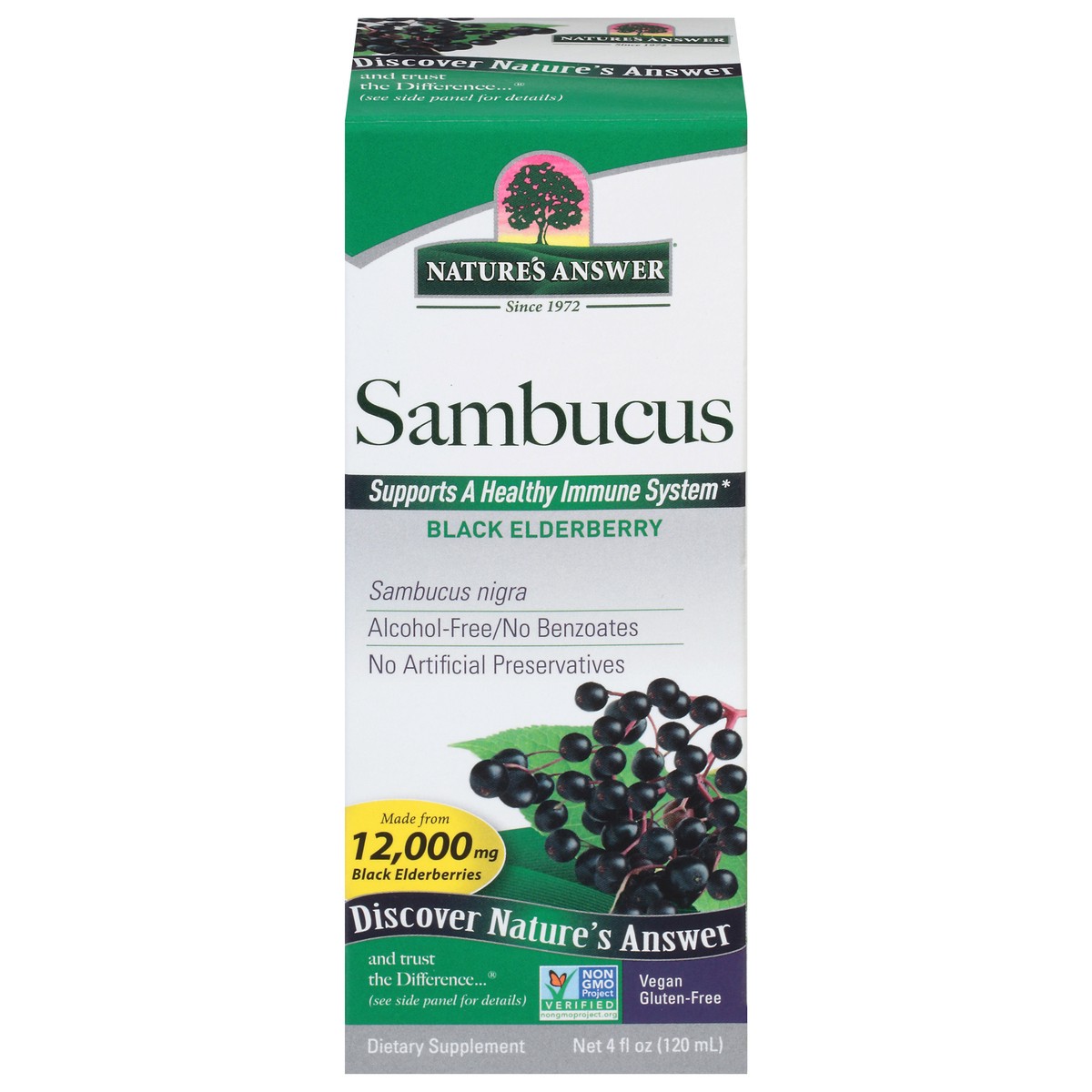 slide 1 of 9, Nature's Answer 12,000 mg Black Elderberry Sambucus 4 fl oz, 4 fl oz