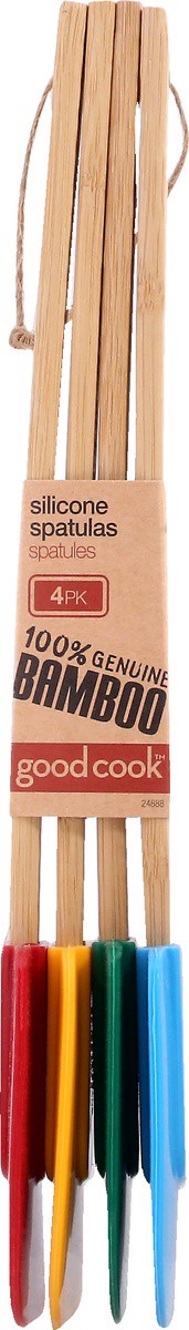 slide 6 of 9, Good Cook 4 Pack Bamboo Silicone Spatulas 4 ea, 4 ct