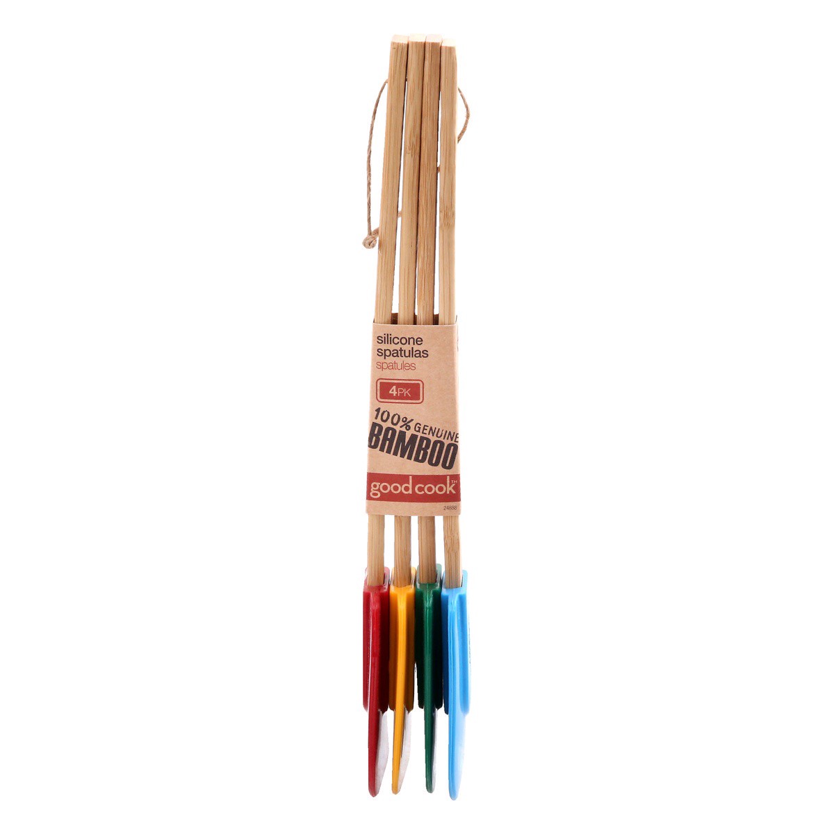 slide 1 of 9, Good Cook 4 Pack Bamboo Silicone Spatulas 4 ea, 4 ct