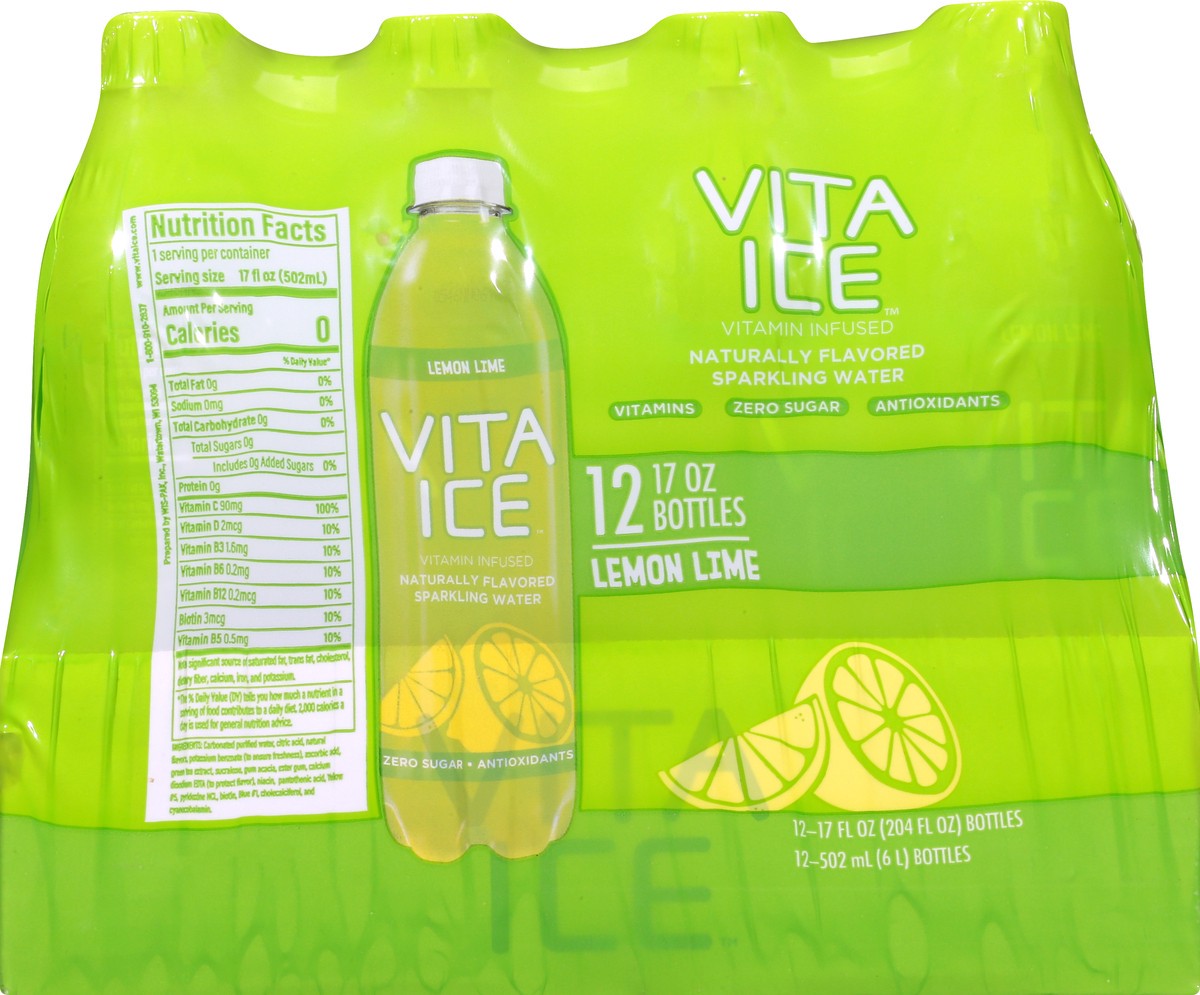 slide 13 of 13, Vita Ice 12 Pack Lemon Lime Sparkling Water 12 ea - 12 ct, 12 ct