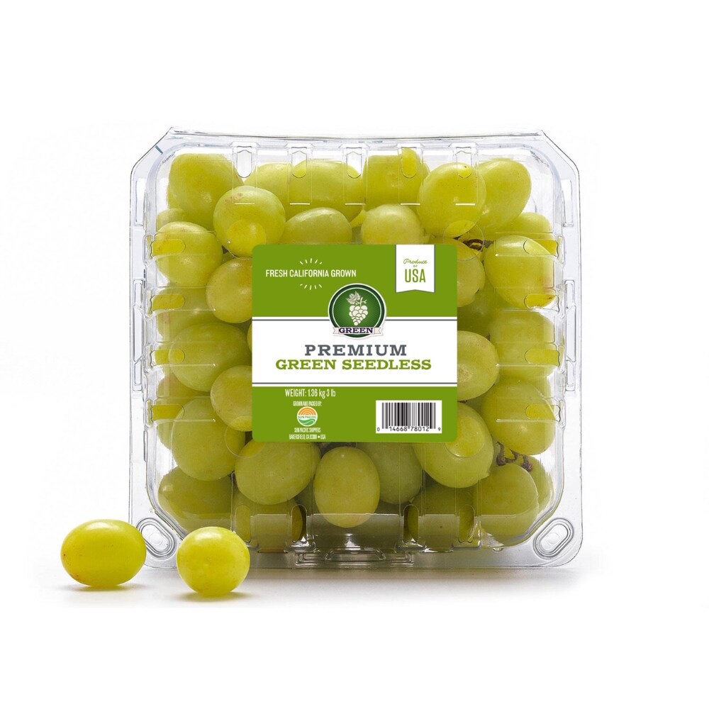 slide 1 of 1, Grapes Green Seedless Clamshell Prepacked - 2 Lb, 2 lb