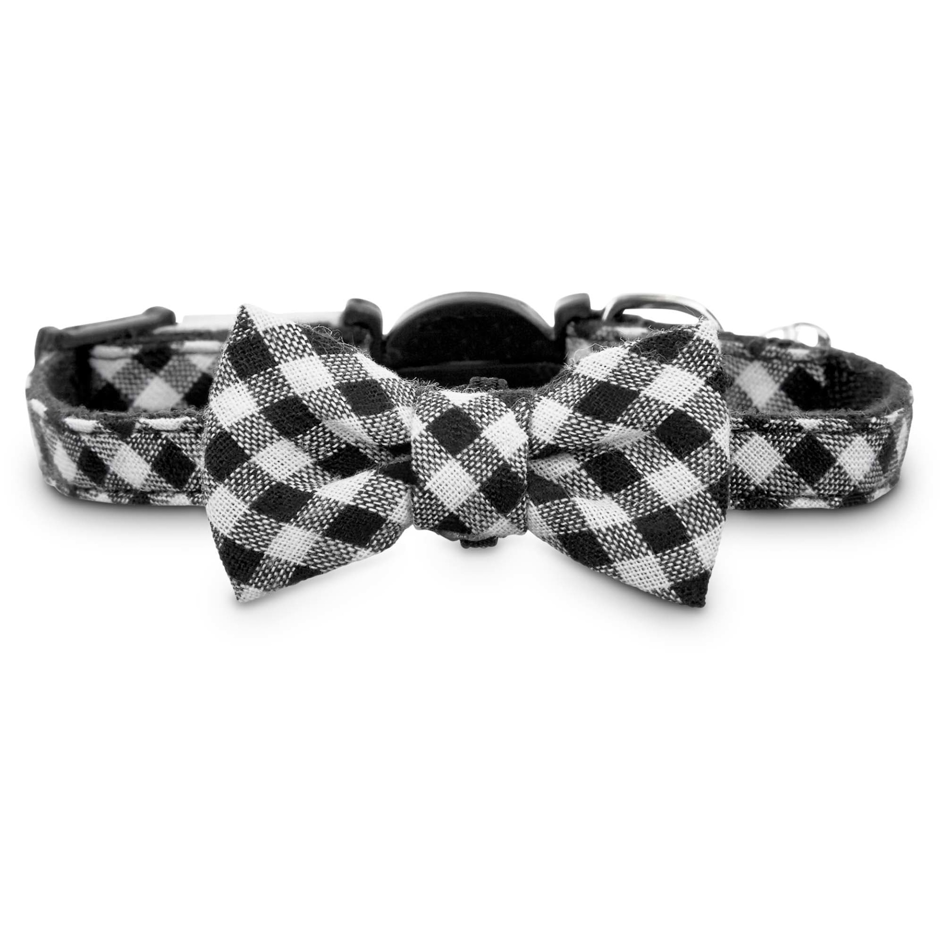 slide 1 of 1, Bond & Co. Black Gingham Bow Tie Kitten Collar, 1 ct
