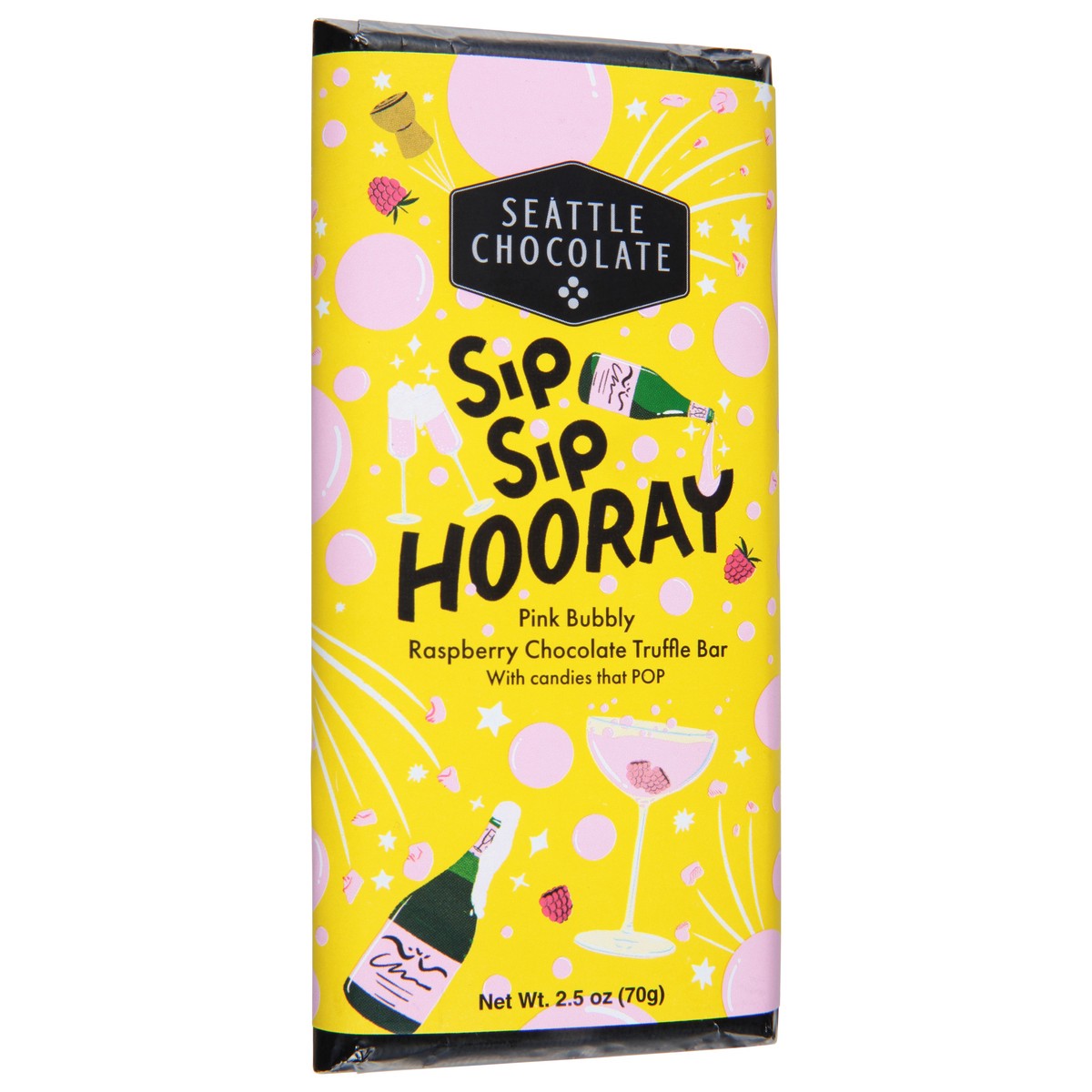 slide 5 of 9, Maeve Dark & White Chocolate Sip! Sip! Hooray Truffle Bar 2.5 oz, 2.5 oz