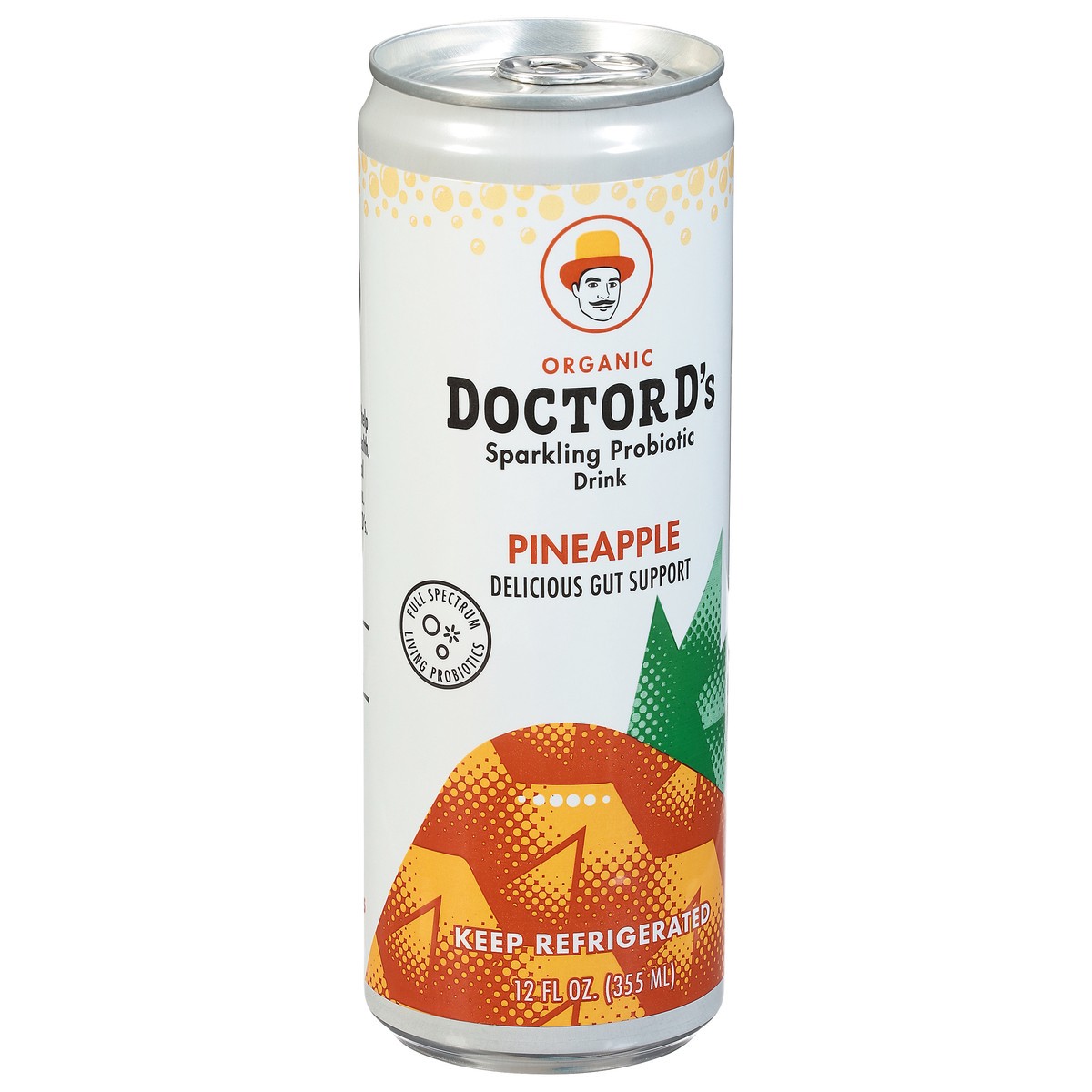 slide 5 of 14, Doctor D's Organic Pineapple Sparkling Probiotic Drink 12 fl oz, 12 fl oz