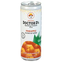 Doctor D's Organic Pineapple Sparkling Probiotic Drink 12 fl oz