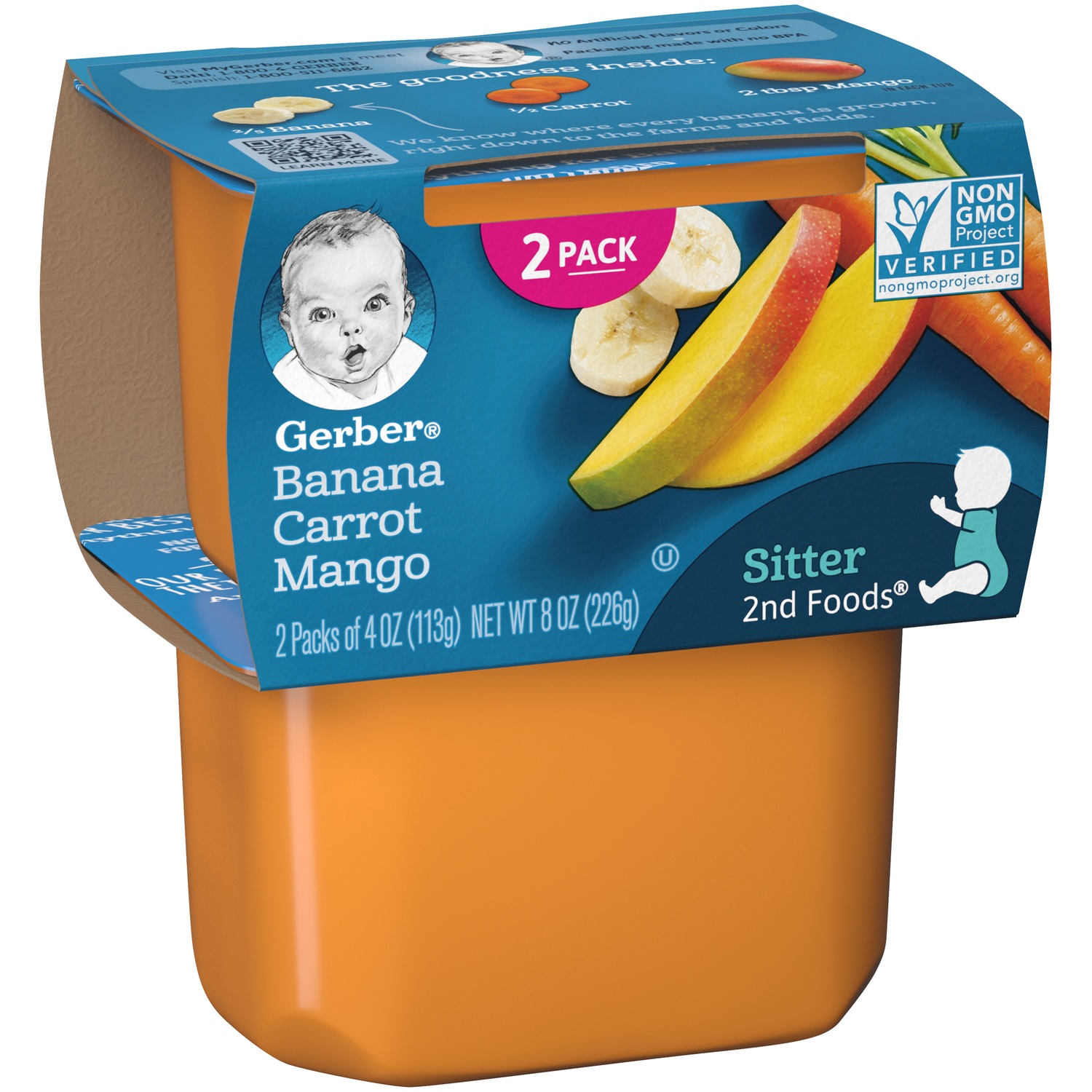 Gerber 2nd Foods Banana Carrot Mango Baby Food 2 ct; 4 oz Shipt