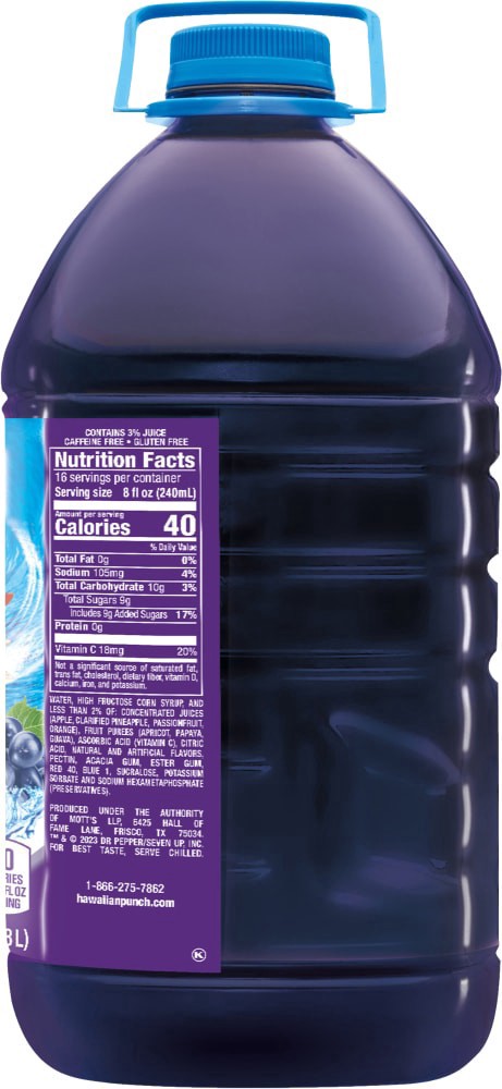 slide 2 of 3, Hawaiian Punch Cowabunga Grape, 1 gal bottle, 1 gal