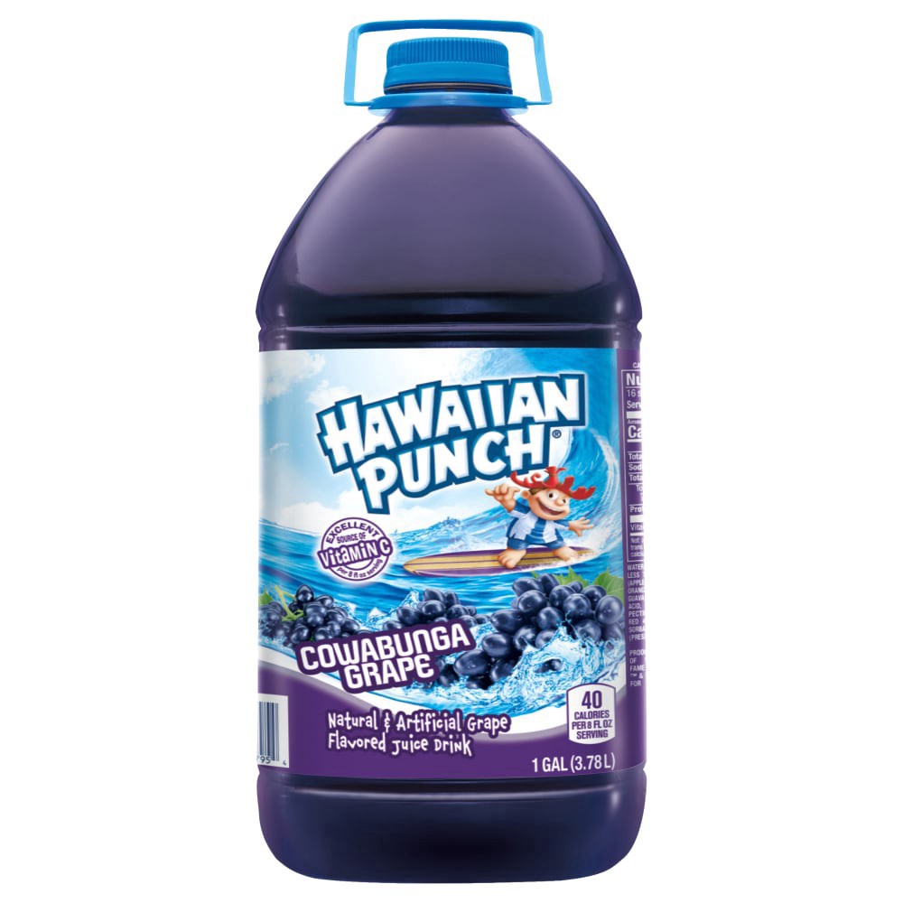 slide 1 of 3, Hawaiian Punch Cowabunga Grape, 1 gal bottle, 1 gal