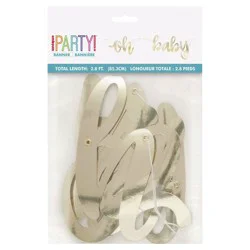 Unique Industries Gold "Oh Baby" Baby Shower Banner