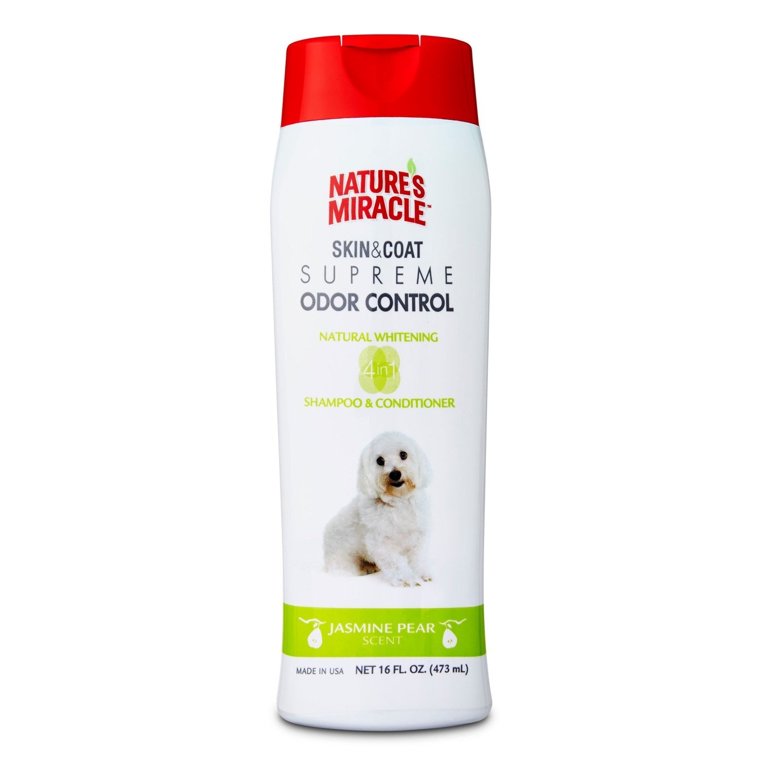 slide 1 of 1, Nature's Miracle Supreme Odor Control Natural Whitening Dog Shampoo & Conditioner, 16 fl oz