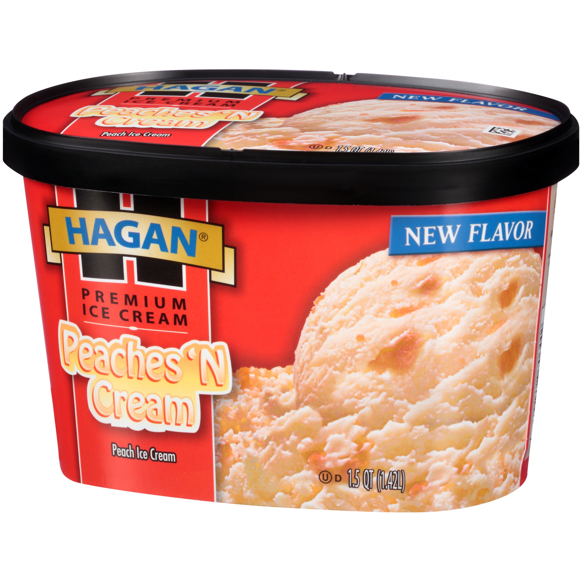 slide 3 of 7, Hagan Peaches 'N Cream Premium Ice Cream, 1.5 qt