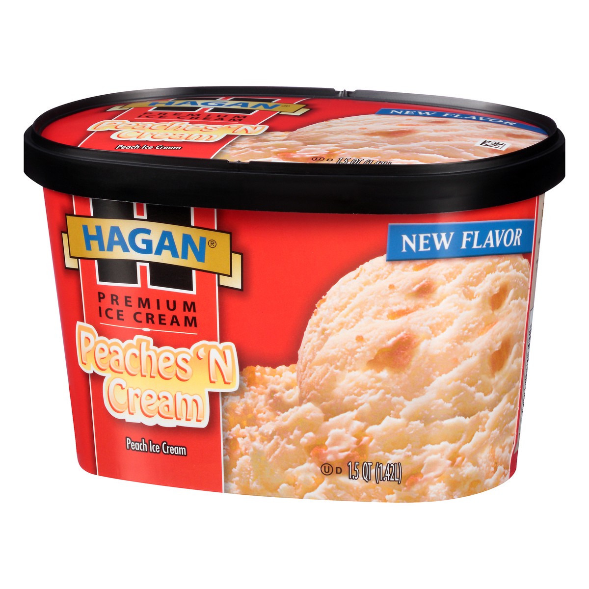 slide 2 of 10, Hagan Premium Ice Cream Peaches & Cream 1.5 qt. Tub, 1.42 liter