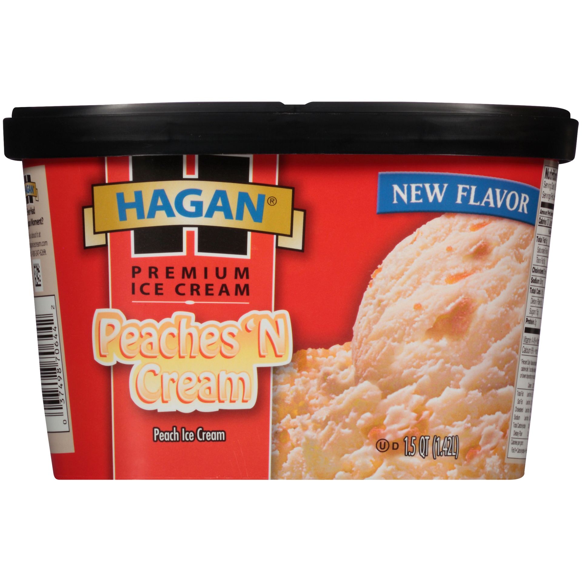 slide 4 of 7, Hagan Peaches 'N Cream Premium Ice Cream, 1.5 qt
