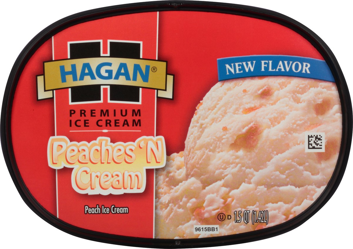slide 8 of 10, Hagan Premium Ice Cream Peaches & Cream 1.5 qt. Tub, 1.42 liter
