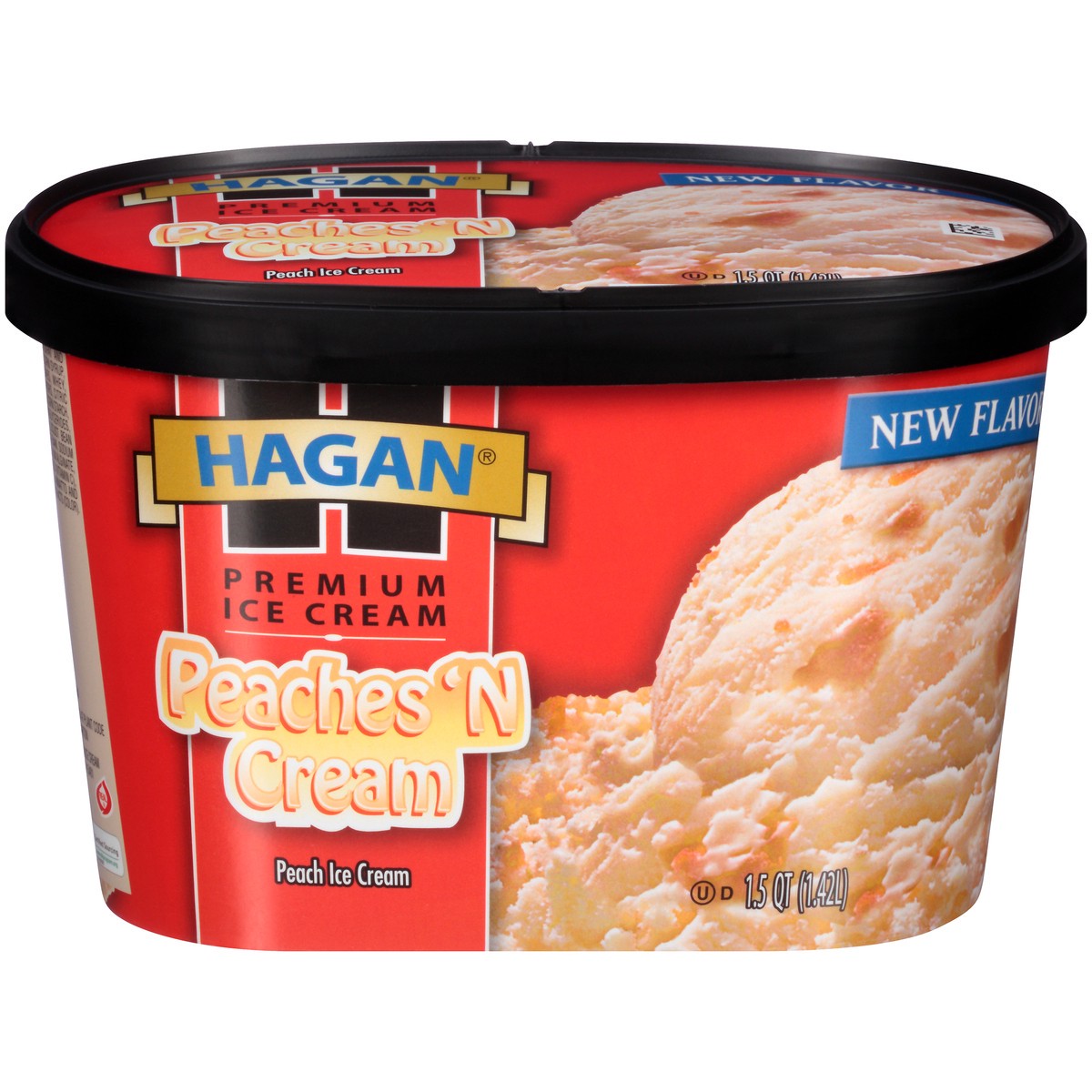 slide 1 of 10, Hagan Premium Ice Cream Peaches & Cream 1.5 qt. Tub, 1.42 liter