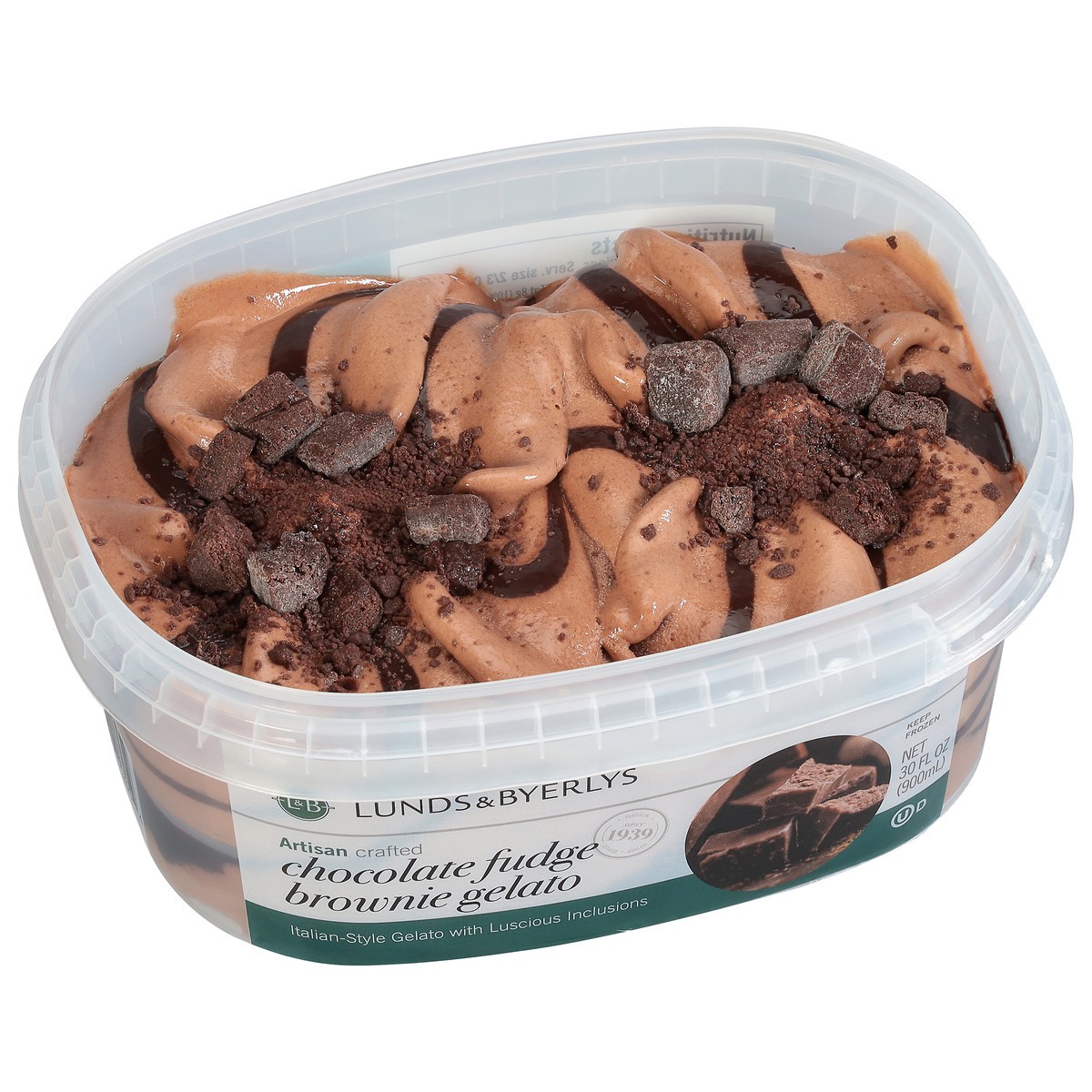 slide 9 of 9, Lunds & Byerlys Chocolate Fudge Brownie Gelato 30 fl oz, 30 fl oz
