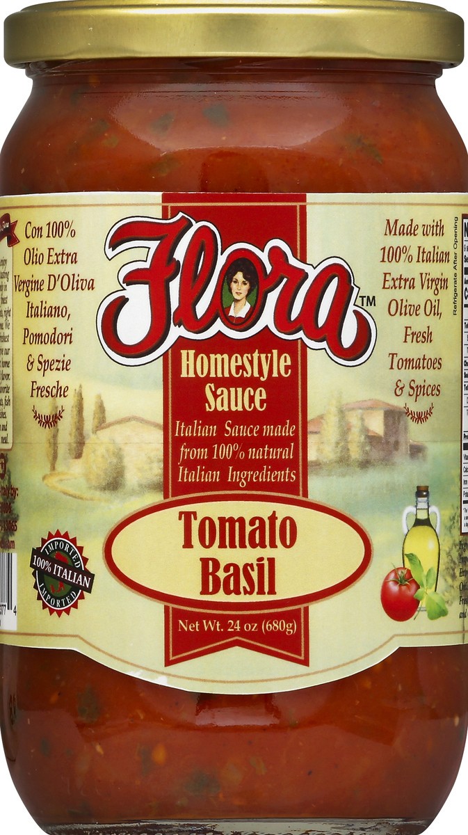 slide 2 of 2, Flora Tomato Basil Sauce 24 oz, 24 oz