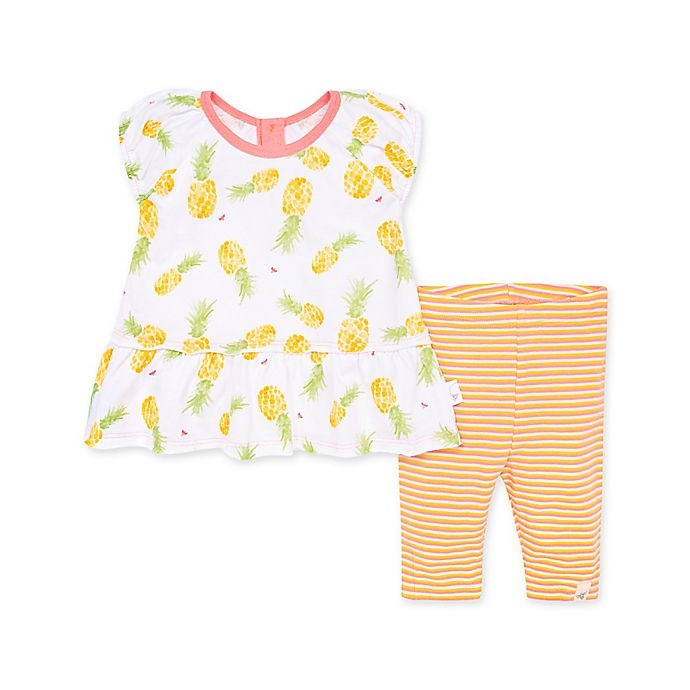 slide 1 of 2, Burt's Bees Baby Maui Tunic & Capri Legging Set - Yellow/Pink, 1 ct