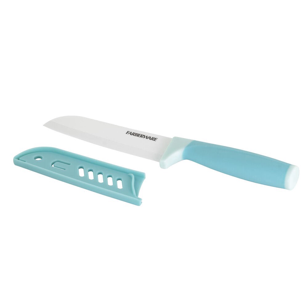 slide 1 of 1, Farberware Ceramic Santoku Knife - Aqua, 5 in