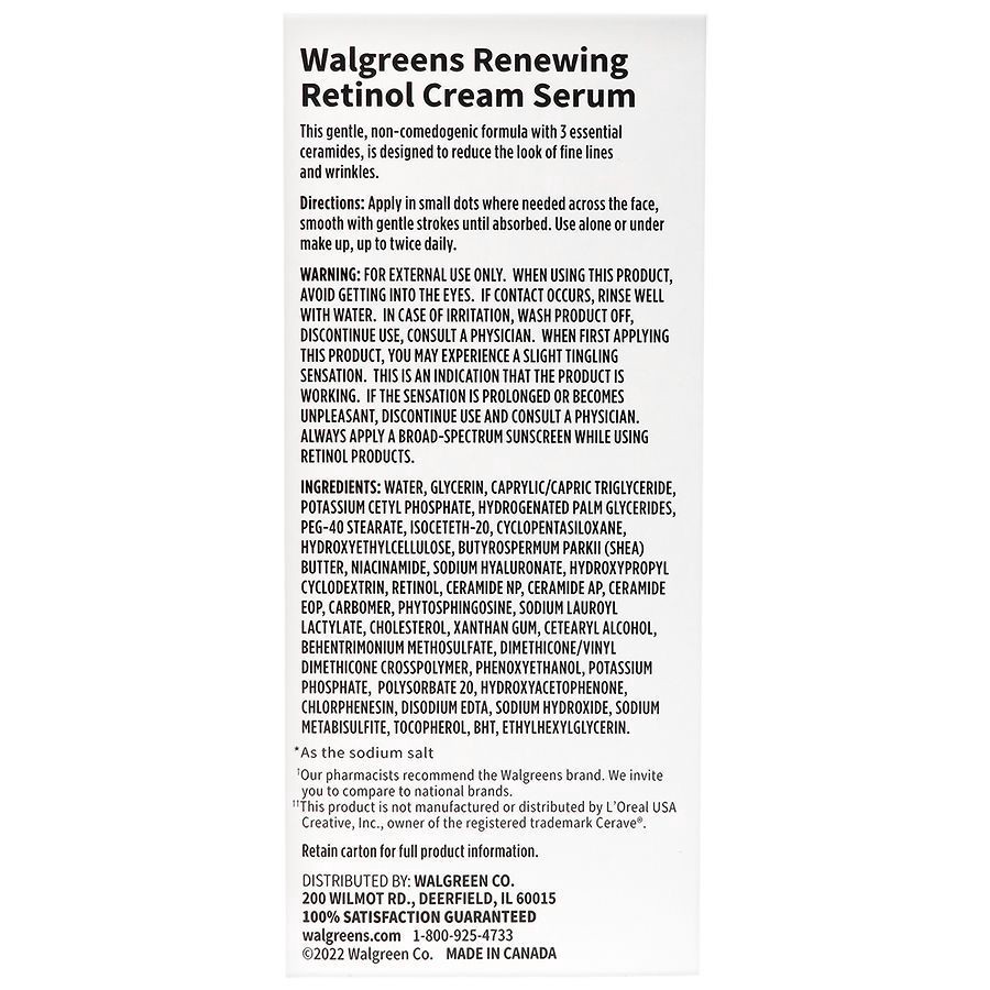slide 4 of 5, Walgreens Renewing Retinol Cream Serum 1oz, 1 fl oz