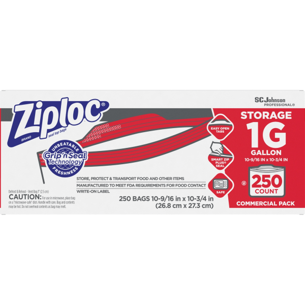 slide 2 of 4, Ziploc® Storage Bags, 1 Gallon, Box Of 250 Bags, 250 ct