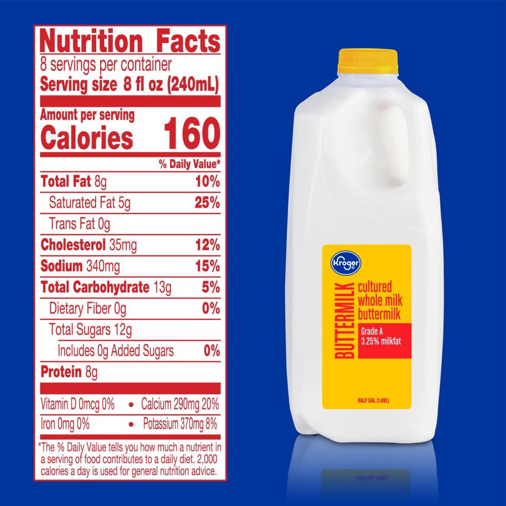 slide 2 of 4, Kroger Whole Buttermilk, 64 fl oz
