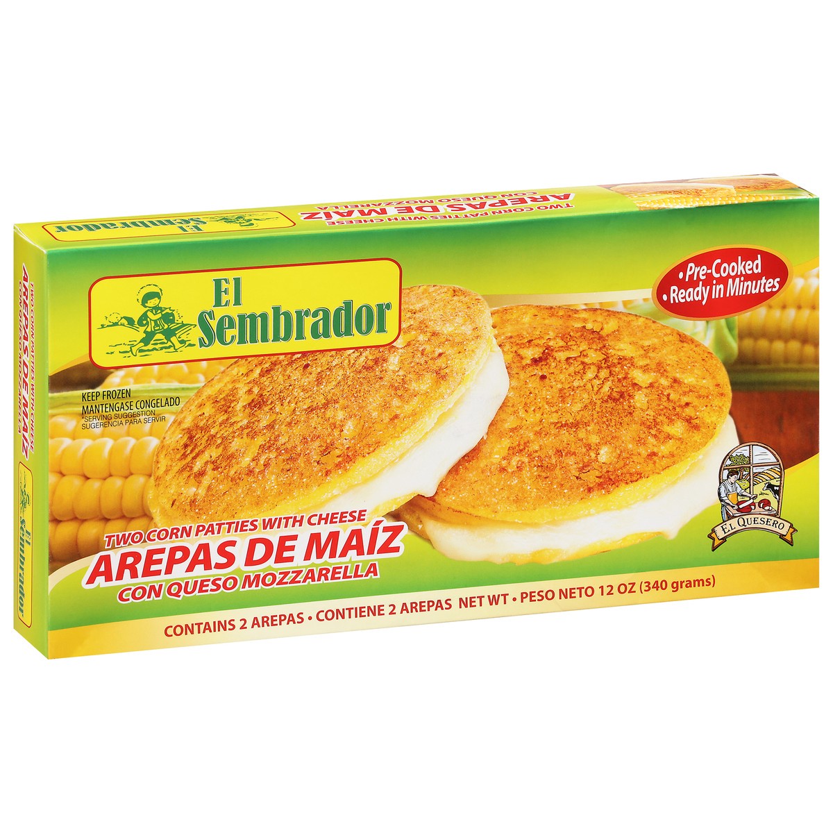 slide 5 of 9, El Sembrador Corn Patties with Cheese 2 ea, 2 ct