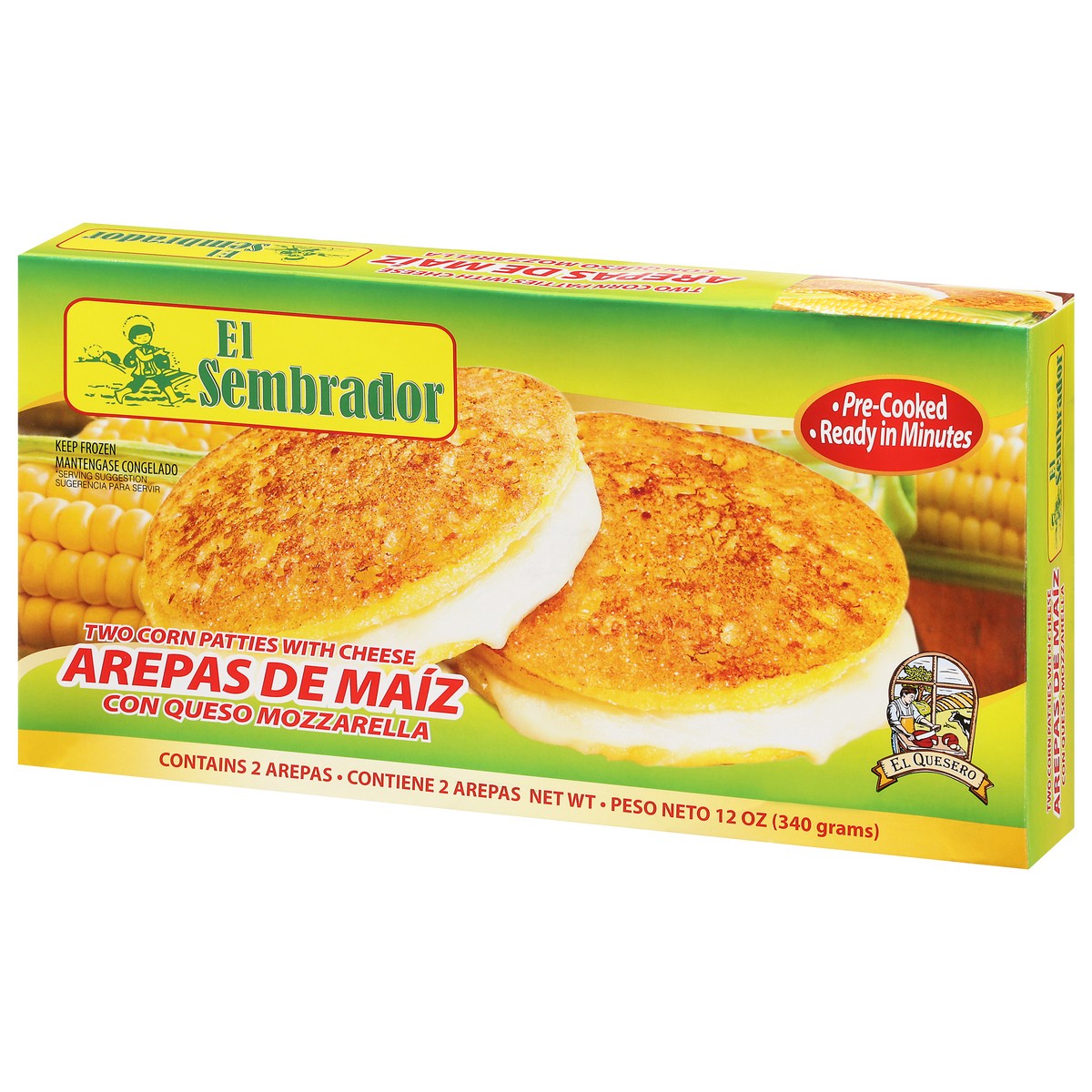 slide 4 of 9, El Sembrador Corn Patties with Cheese 2 ea, 2 ct