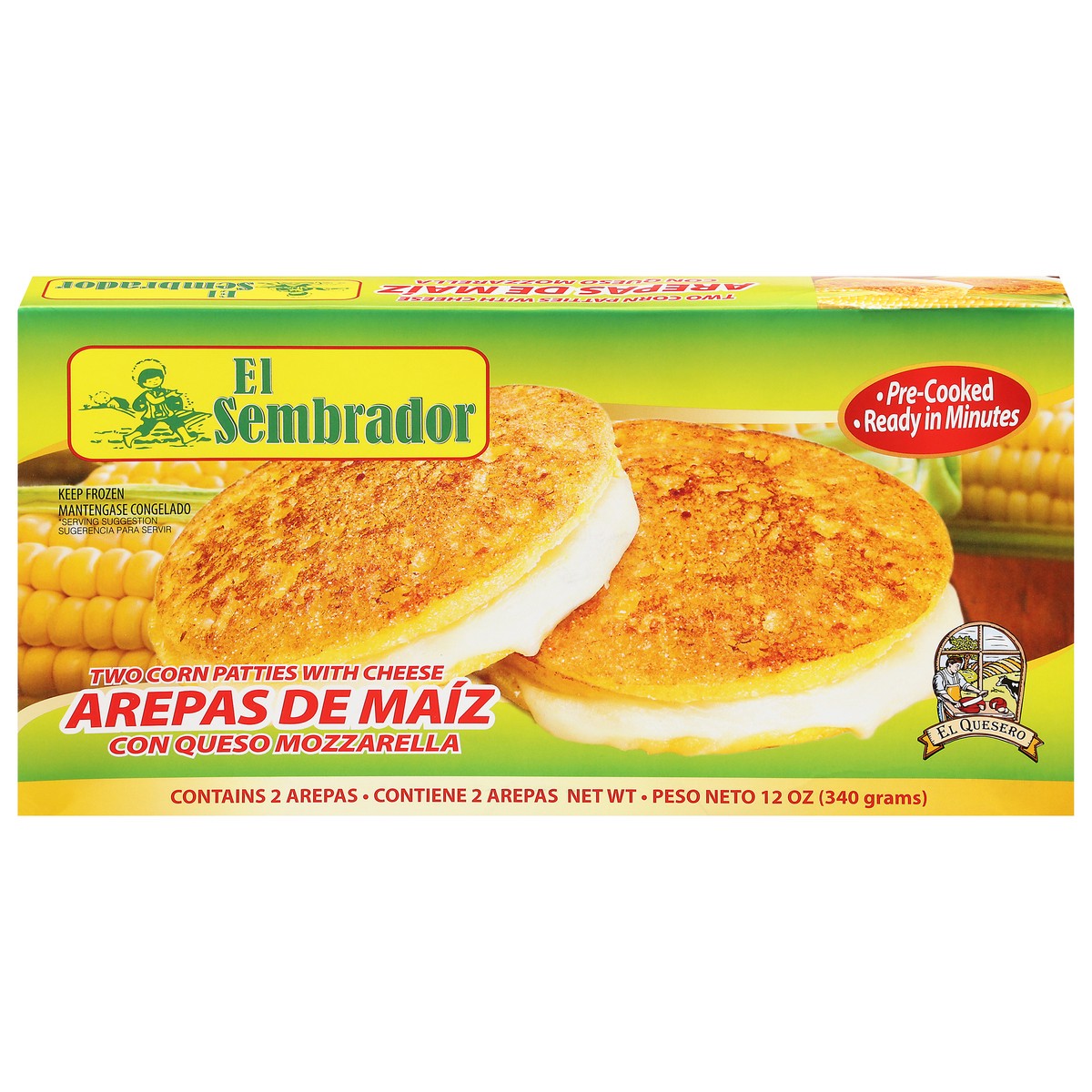 slide 1 of 9, El Sembrador Corn Patties with Cheese 2 ea, 2 ct