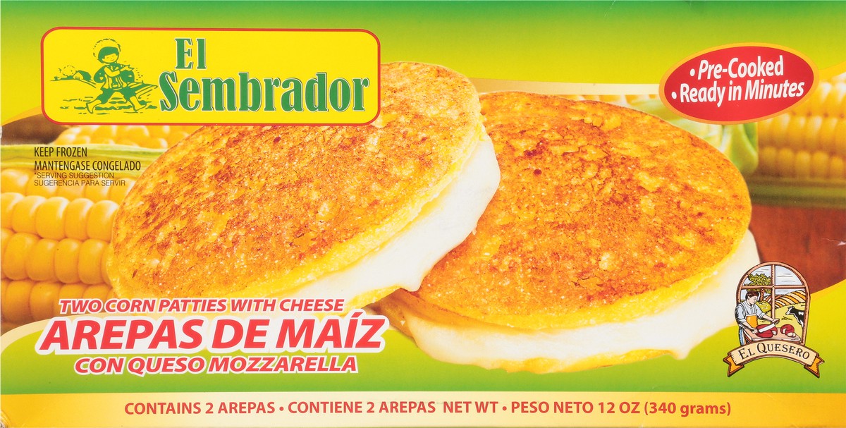 slide 9 of 9, El Sembrador Corn Patties with Cheese 2 ea, 2 ct