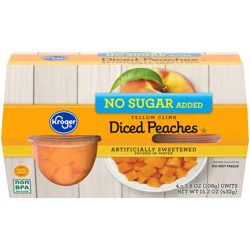 Kroger Diced Peaches With Splenda Fruit Cups 4 Count