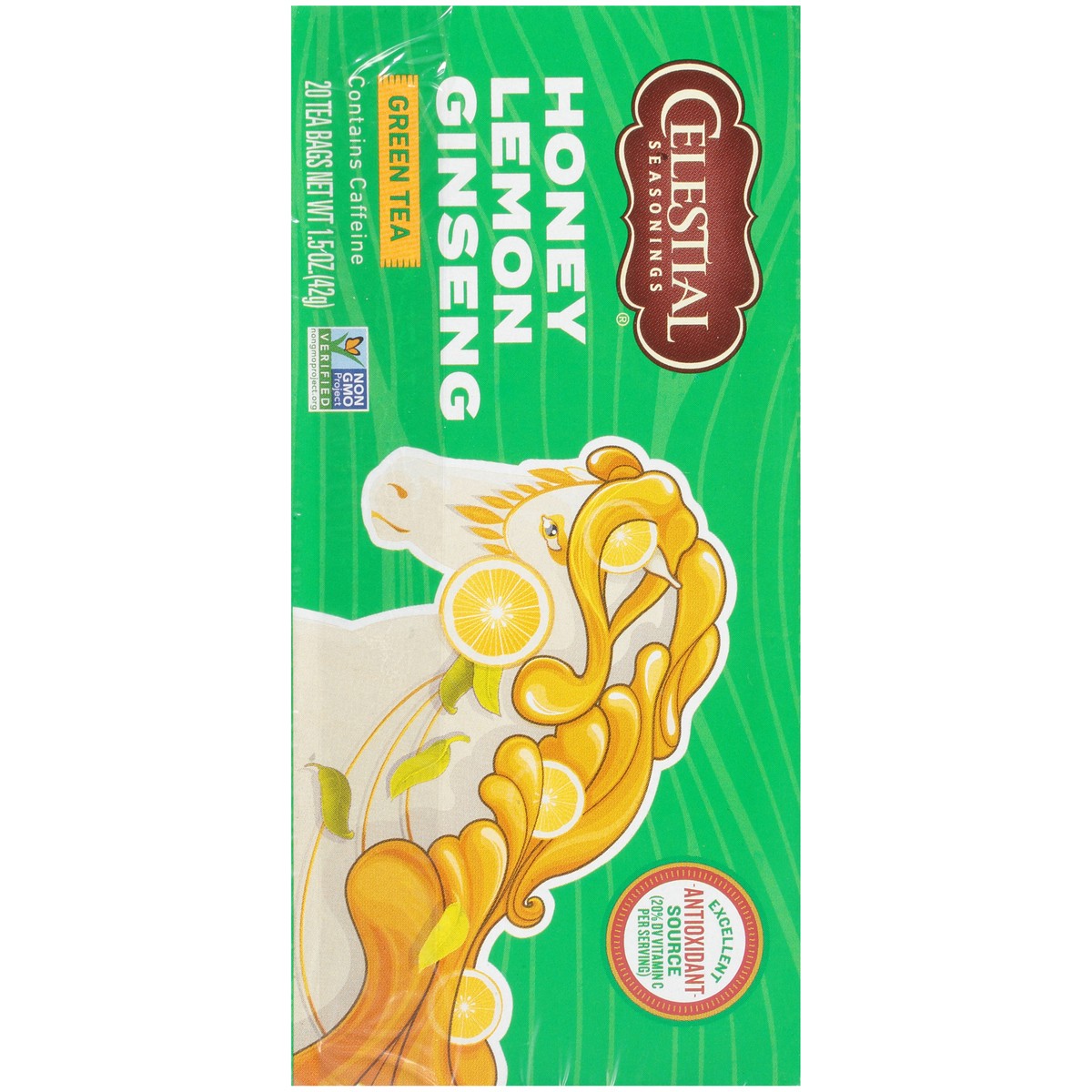 slide 6 of 8, Celestial Seasonings Honey Lemon Ginseng Green Tea Bags, 20 Ct, 1.5 Oz, 1 ct