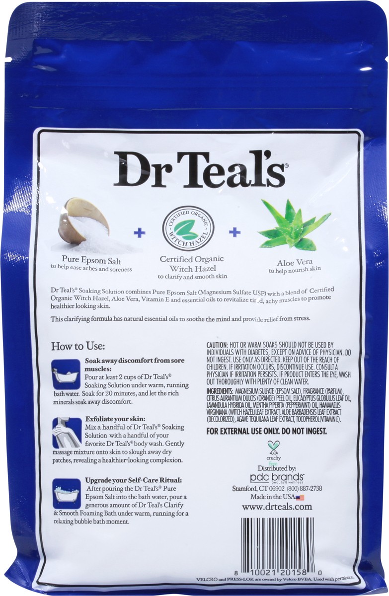 slide 6 of 12, Dr. Teal's Clarify & Smooth Witch Hazel & Aloe Vera & Essential Oils Pure Epsom Salt 3 lb, 3 lb