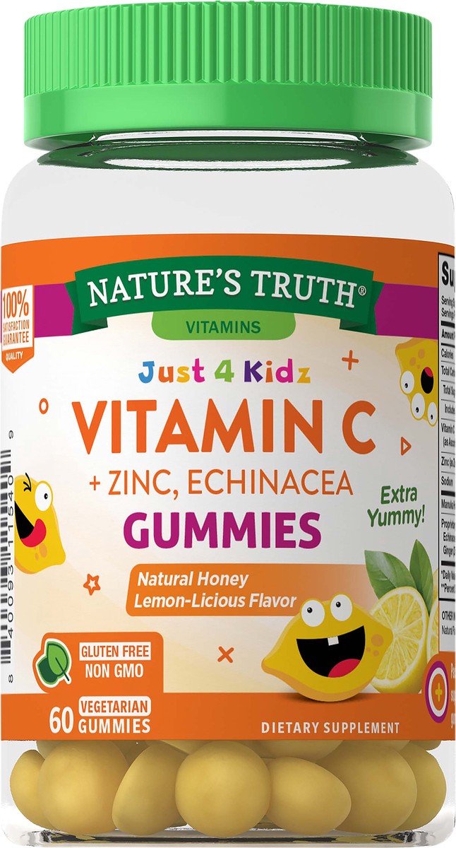 slide 4 of 5, Nature's Truth Just 4 Kidz Vitamin C plus Zinc, Echinacea Gummies, 60 ct