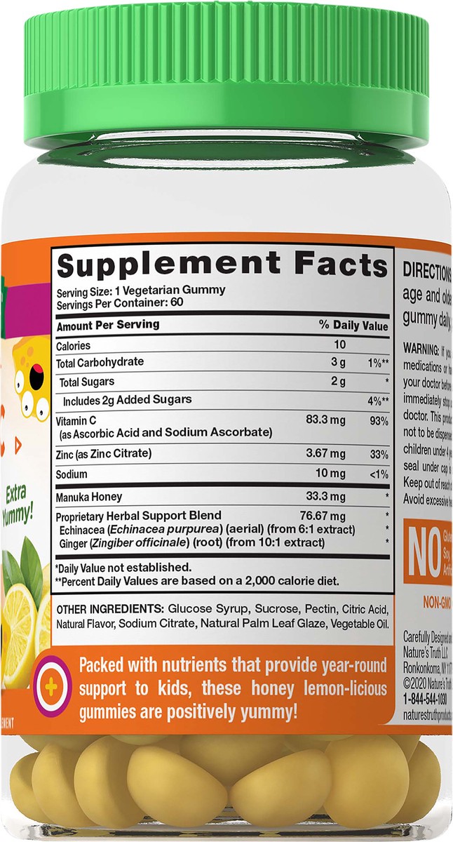 slide 3 of 5, Nature's Truth Just 4 Kidz Vitamin C plus Zinc, Echinacea Gummies, 60 ct