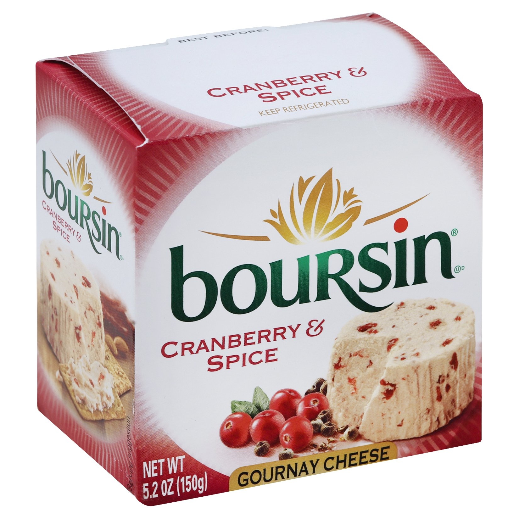 slide 1 of 1, Boursin Cranberry & Spice Cheese Spread, 5.2 oz