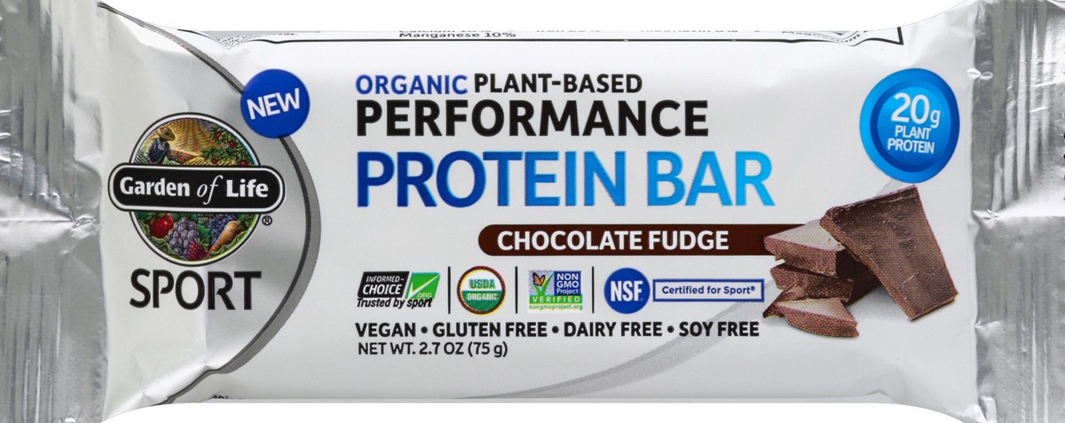 slide 5 of 5, Garden of Life Sport Organic Bar Chocolate Fudge, 2.7 oz